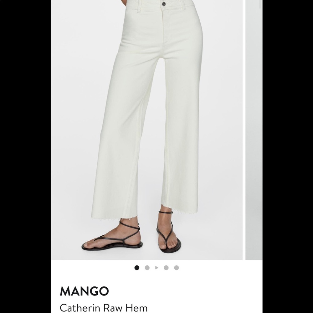 MANGO Catherine Raw Hem Wide Leg Jeans